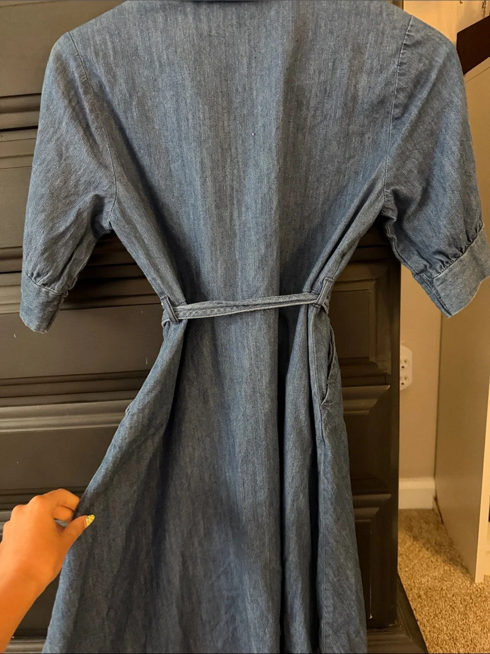 wonder nation Blue Denim Button-Front Shirt Dress
